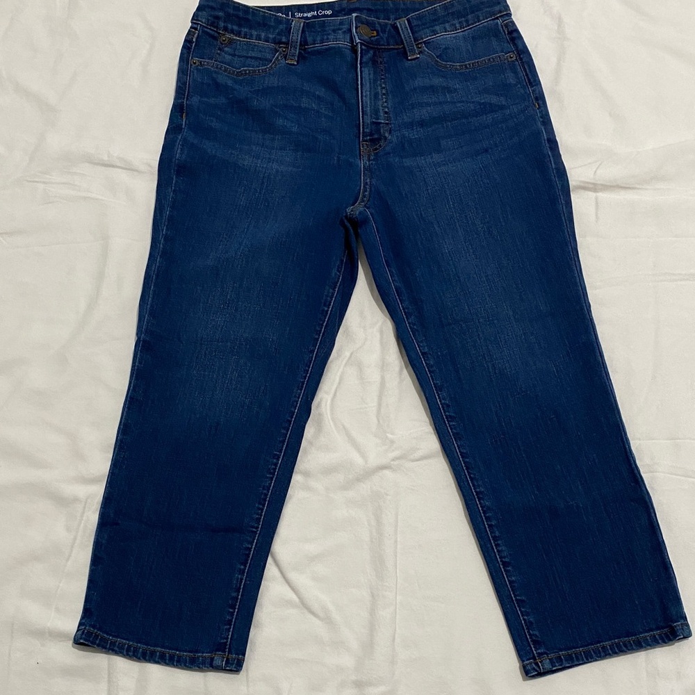 Talbots Flawless Straight Crop Blue Jeans
